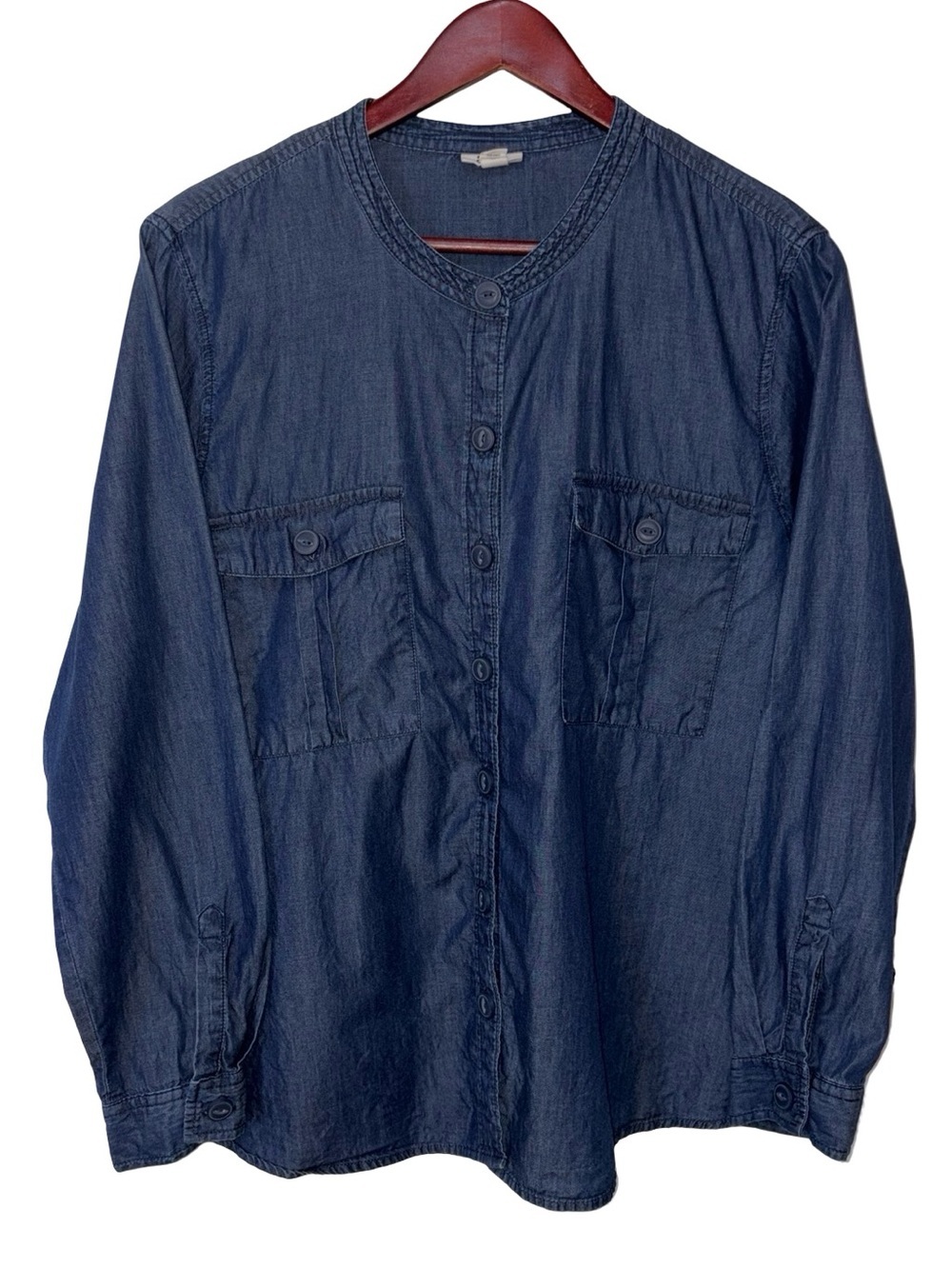 Coastal Classic ANA  XXL dark Blue Chambray Utility Shirt Button Front Oversized